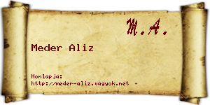 Meder Aliz névjegykártya